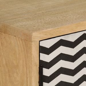 Buffet en bois naturellement teinté avec motifs multicolores - Product Image 5