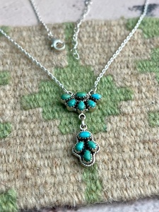 Natural Kingman Turquoise <b>Necklace</b> Handmade Sterling Silver <b>Boho</b> Southwestern Statement Jewelry Gift for Her Pendant - Product Image 6