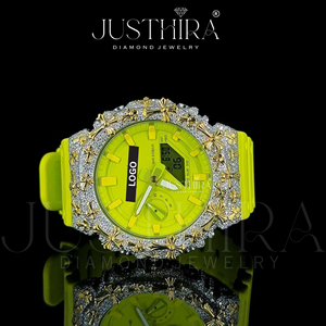 Montre Hip Hop Luxe Moissanite VVS Iced Out en Argent 925, Montre Diamantée Bust Down de Luxe avec Bracelet Néon, Prix d'Usine en Gros - Product Image 2