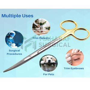 Ciseaux chirurgicaux en acier inoxydable courbés et droits pour interventions médicales, instrument de coupe de précision, qualité professionnelle supérieure - Product Image 4