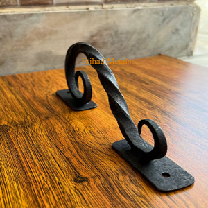 Ensemble de poignées de porte en fer forgé à la main, style vintage en fer forgé noir torsadé - Product Image 3