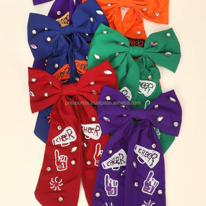 Noeud de cheveux décontracté en satin perlé, multifonctionnel, pour filles, mégaphone en mousse, doigt en mousse, strass, accessoire spirituel, équipes scolaires, enfants - Product Image 1