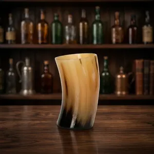 Vaso de Vidrio Hecho a Mano con Cuerno de Búfalo Natural, Rústico y Ecológico, para Navidad y Halloween, de REHMAN CRAFT - Product Image 1
