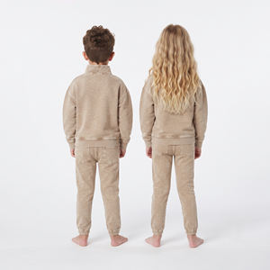 Conjunto Deportivo de Dos Piezas para Niños, Unisex, Personalizado al por Mayor, de Algodón, Color Sólido, Lavado Ácido, para Niños y Niñas - Product Image 4