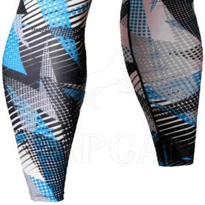 Leggings de compression intégrale pour homme Capcan, imprimé géométrique, en spandex et polyester tricoté, taille élastique sportive, toutes saisons - Product Image 5