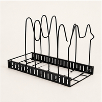 Support de Rangement Robuste en Fer Forgé au Design Moderne pour Ustensiles de Cuisine, Type Autoportant, pour Casseroles, Poêles, Couvercles et Ustensiles de Cuisson – Haute Qualité