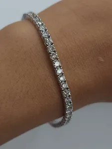 Pulsera de tenis vintage para mujer TISHYA DIAMOND con diamante cultivado en laboratorio de corte redondo de 5 quilates, oro blanco de 14k, E F VS1 - Product Image 4