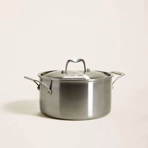 Stainless Steel Casserole Pot with <b>Lid</b> Round Hammered <b>Design</b> Durable Food Warmer <b>By</b> KRAFT WORLD - Product Image 4
