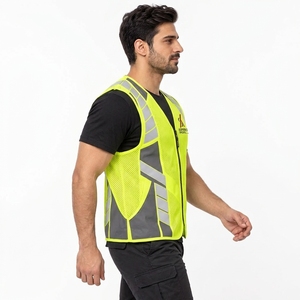 Professional <b>Men</b> Safety <b>Vest</b> High Visibility Reflective Workwear Durable Fabric Comfortable Fit Outdoor Construction Safety - Product Image 4