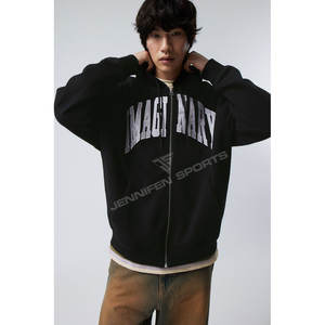 Sudadera con Capucha Unisex de Alta Calidad, con Logotipo Bordado, Cierre de Cremallera, 100% Algodón, Transpirable, Estilo Oversize, para Hombre - Product Image 3