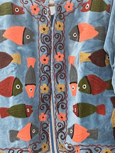 Chaqueta de Terciopelo Bordada a Mano con Cuello Mandarín, Manga Larga, Estampado Animal, Cierre de Cremallera, Blusón de Otoño para Mujer - Product Image 5