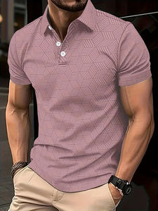 Polo de verano para hombre, negro y blanco, de manga corta, con cuello, informal, para exteriores, estilo urbano. - Product Image 4