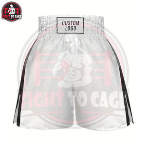 Breathable Polyester Boxing Training Gear for Autumn Boxing Training <b>Shorts</b> Available In <b>White</b> Colors, For Fighting MMA <b>Shorts</b> - Product Image 2