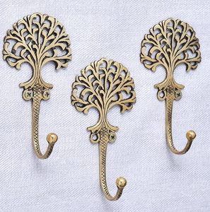 Gancho de Pared de Latón Antiguo con Diseño de Árbol de la Vida, Colgador de Llaves de Metal Vintage con Diseño de Ramas Ornamentales, Gancho Decorativo para Abrigos para Puertas de Madera - Product Image 5