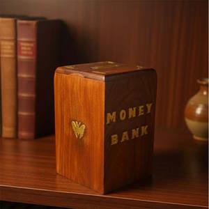 Caja de Ahorros Rectangular de Madera Estilo Vintage con Cerradura Antirrobo, de Alta Calidad para el Hogar, Oficina o Regalos, Hecha a Mano - Product Image 2