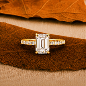 Anillo de compromiso con diamante esmeralda cultivado en laboratorio de 2.45 quilates, oro sólido de 14 quilates, certificado IGI, joyería nupcial de lujo para mujer, joyería fina. - Product Image 1
