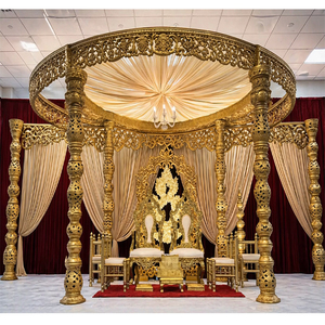 Mandap doré traditionnel pour mariage népalais, Mandaps royaux pour mariage australien, Mandap majestueux de style tamil pour mariage sud-indien - Product Image 1