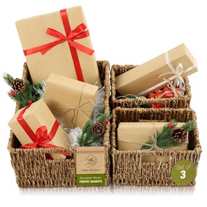 Set of 3 Stackable Seagrass <b>Baskets</b> Handmade <b>Storage</b> <b>Basket</b> Wholesale eco-friendly Made in Viet Nam - Product Image 1