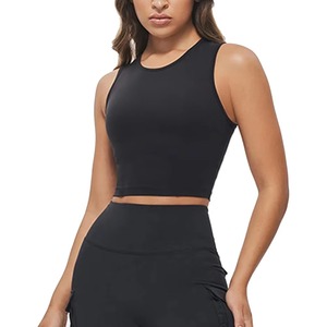 High Quality Fitness Women Soft Crew Neck Long Sleeve Crop Top Shirt Sportswear Slim Fit Compression Sexy Gym Crop Top - Product Image 1