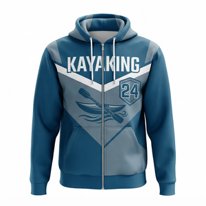 Sweat-shirt de sport zippé pour homme, imprimé par sublimation, respirant, coupe classique, bleu turquoise beige, idéal pour l'été - Product Image 2