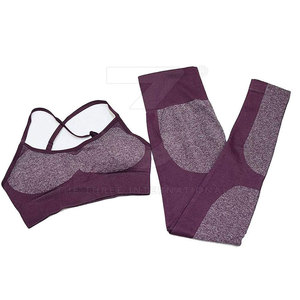 Conjunto de Yoga de 2 Piezas para Mujer, Spandex/Nailon, Transpirable, Ecológico, Cómodo, Elástico, Ropa Deportiva para Entrenamiento de Yoga - Product Image 3