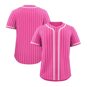 Wholesale <b>Baseball</b> Team Jersey with Pinstripe Design Lightweight Button Front Uniform Apparel for Clubs and Schools - Product Image 3