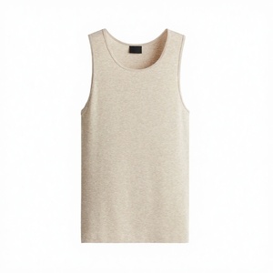 Camiseta sin mangas acanalada ecológica de primera calidad para hombre, camiseta sin mangas minimalista para hombre, chaleco básico informal de mezcla de algodón - Product Image 1