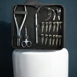 Herramientas de extensión de cabello de color personalizado, agujas tipo C de acero inoxidable, herramienta de eliminación de tijeras y anillo de separación - Product Image 2