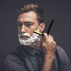 Navajas de Afeitar Rectas Reutilizables de Acero Inoxidable de Alta Calidad con Mango de Bambú/Madera/Plástico, de Una Sola Hoja, para Barberías y Depilación Corporal - Product Image 5