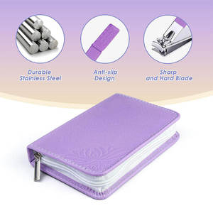 Ensemble de manucure de luxe en acier inoxydable de qualité supérieure, portable, avec étui magnétique 9 pièces, couleurs personnalisées, pour homme ou femme - Product Image 3