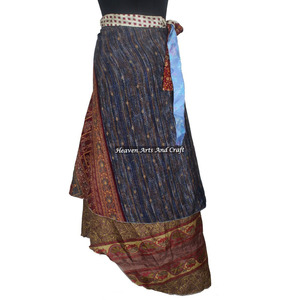 New Wholesale Wear Wrap Around Skirts Reversible Vintage Silk <b>Magic</b> 38 Inch Long Wrap Skirt Halter Tube Indian <b>Beach</b> Wear - Product Image 5