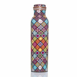 Multicolor Printed Eco-friendly <b>Copper</b> Water <b>Bottle</b> Handmade Decorative with Lid Travel <b>Drinking</b> <b>Bottle</b> Premium Drinkware - Product Image 1