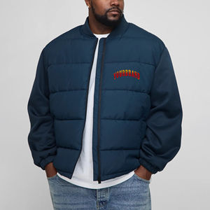 Veste haute coupe-vent chaude et imperméable personnalisée, écologique, couleur unie, avec poche avant et col montant, pour l'hiver – Vente en gros - Product Image 6