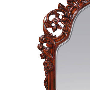 Miroir mural ovale classique en teck sculpté à la main, style européen, bordure encadrée de 5,0 mm d'épaisseur - Product Image 4