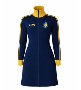 ชุดเดรสกีฬาผู้หญิงลายทางปักลาย HBCU นอร์ทแคโรไลนา A&T NC A&T ขายส่ง เสื้อแจ็คเก็ตเดรส ชุดนักศึกษา - Product Image 1
