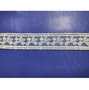 High on demand Breathable Lightweight Floral Border Embroidered glass Nylon Organza Lace <b>Trim</b> Dresses <b>Curtains</b> - Product Image 2