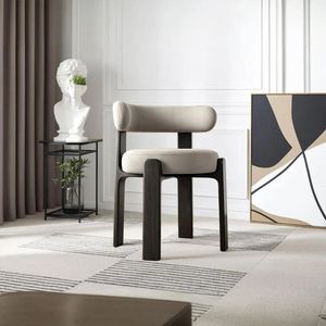 Silla de Comedor Moderna de Lujo con Tapicería de Terciopelo y Estructura de Madera Maciza, Silla con Respaldo para Restaurante, Hotel, Apartamento - Product Image 1