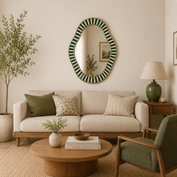 Miroir en os vert fait main, décoration murale moderne