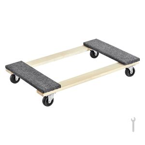 Carrello per Mobili con Capacità di Carico di 450 kg, 45x76 cm, in Legno Resistente con 4 Ruote Girevoli in PP da 7,6x7,6 cm per Spostare Mobili - Product Image 6