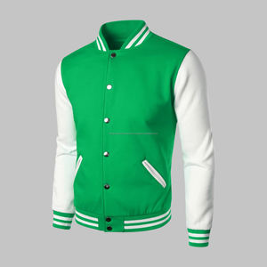 Chaqueta universitaria de lana de algodón de alta calidad para hombre personalizada, prendas recubiertas transpirables con cuello levantado bordado - Product Image 1