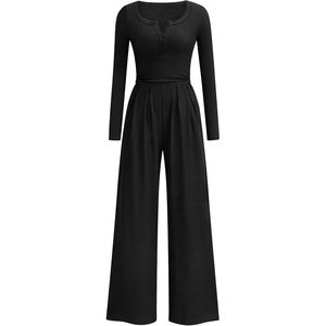 PRETTYGARDEN Mono de Mujer para Otoño 2025, Elegante y Casual, de Una Pieza, Manga Larga, Pantalones Anchos, Ropa de Moda, ODM - Product Image 2