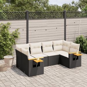 Conjunto de Sofás de Jardín en Negro y Blanco Crema para Muebles de Patio - Product Image 1