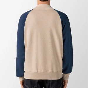 Sweat-shirt à manches raglan pour homme, couleur unie, col montant, tricoté, manches longues, style streetwear automne - Product Image 5