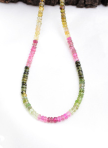 Perles de tourmaline naturelle multicolores de 3 mm à 4 mm, perles de pierres précieuses naturelles pour la création de bijoux fins. - Product Image 4