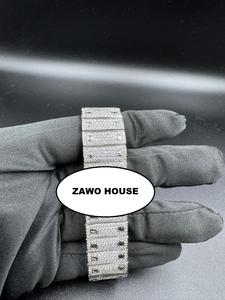 Reloj Mecánico de Acero Inoxidable Antiguo de Lujo Unisex Personalizado con Diamantes Moissanite Hechos a Mano, Precio al por Mayor ZAWO - Product Image 5