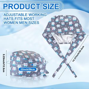 New Design Knitted Cotton Medical Scrub Caps Adjustable Elastic OEM Custom Logo Reusable Unisex Hospital Quick Dry Breathable - Product Image 2