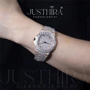 Premium Quality Moissanite Diamond <b>Watch</b> Fully <b>Iced</b> <b>Out</b> Design Fashion Luxury Wristwatch with Precision Available At Best Price - Product Image 5