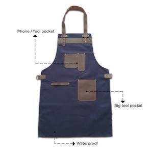 Delantal de Cocina Profesional de Lona con Correa de Cuero Resistente, Uniforme de Camarero de Bistro, Delantal Comercial para Cocina, Panadería y Camiones de Comida - Product Image 4