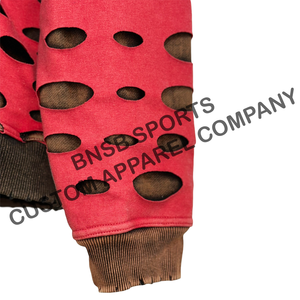 Vente en gros de sweats à capuche pour hommes en molleton épais, style vintage, hip-hop, coupe classique, effet vieilli, unis, personnalisables, délavés à la pierre, avec découpe laser - Product Image 4