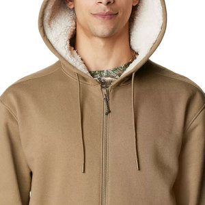 Men's <b>Sherpa</b> <b>Lined</b> Zip Up Hoodie Thick Fleece Winter Warm <b>Jacket</b> Solid Khaki Heavyweight Sweatshirt Casual Hooded Outwear - Product Image 5